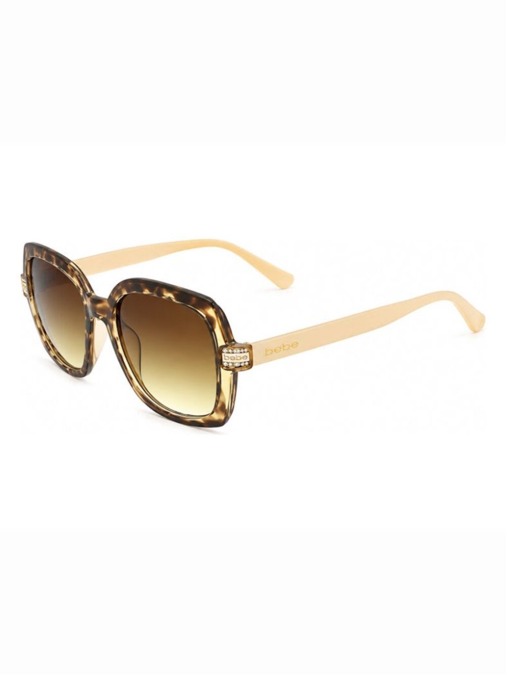 BEBE BBOP-1012CE-218 Women's Cream Tortoise Frame/Brown Gradnt Lens Sunglasses - Picture 2 of 2